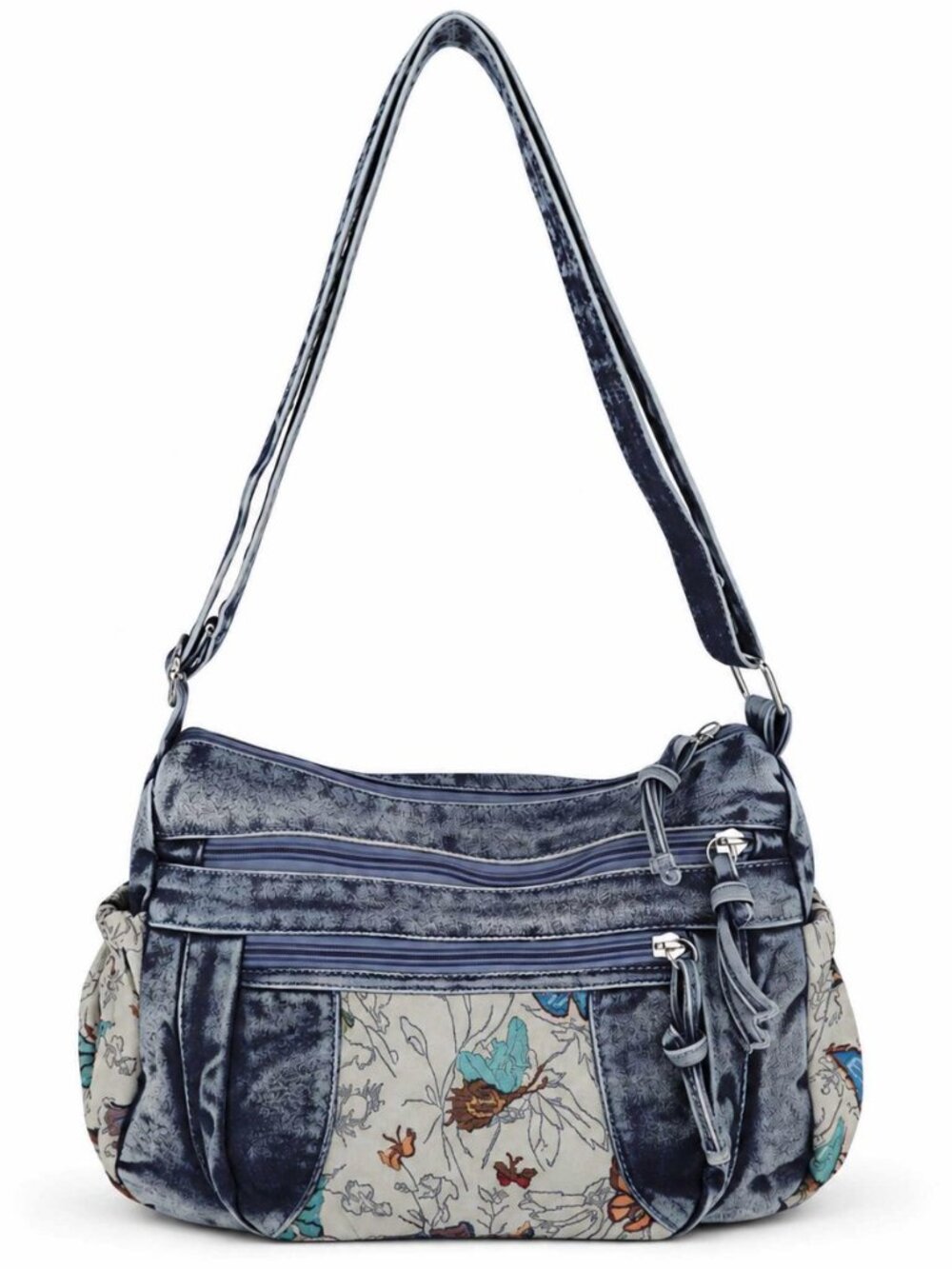 Black Denim Purse Crossbody Bags, Boho Hobo Crossbody Bags for Women, Casual